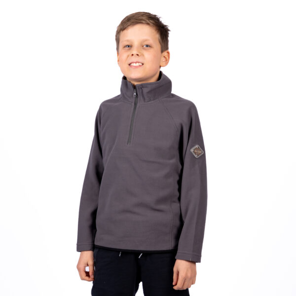 BRACKET Recycled Fleece Tech Zipper Kids Dark Grey