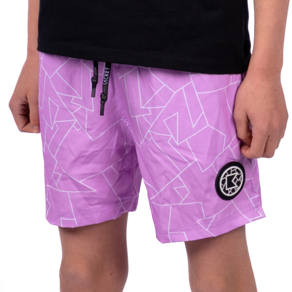 BRACKET Original Pattern Kids Swimming Shorts Purple