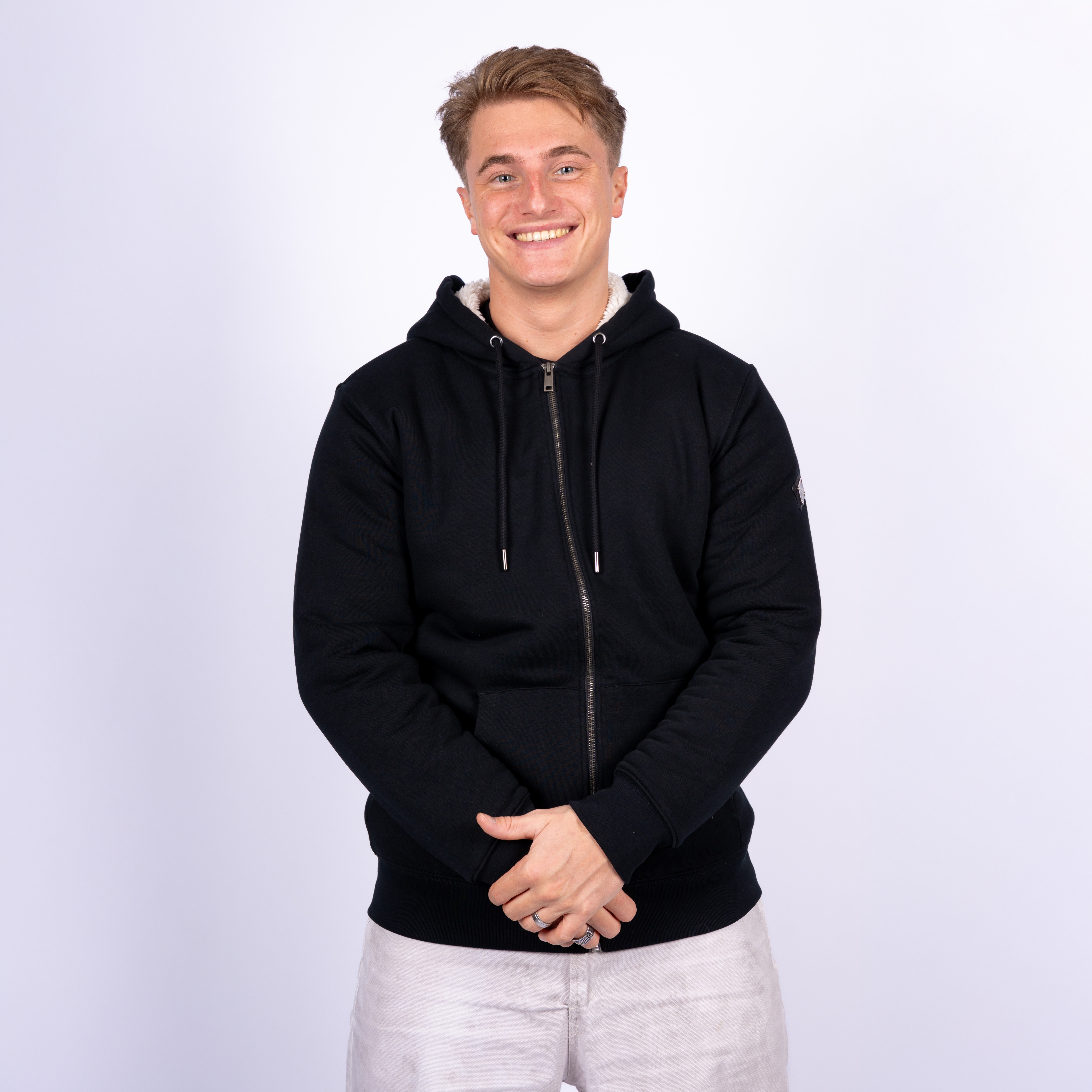 Fleece Zip Hoodie Black.png BRACKET Fleece Fed Zip Hoodie Black - Afbeelding 1