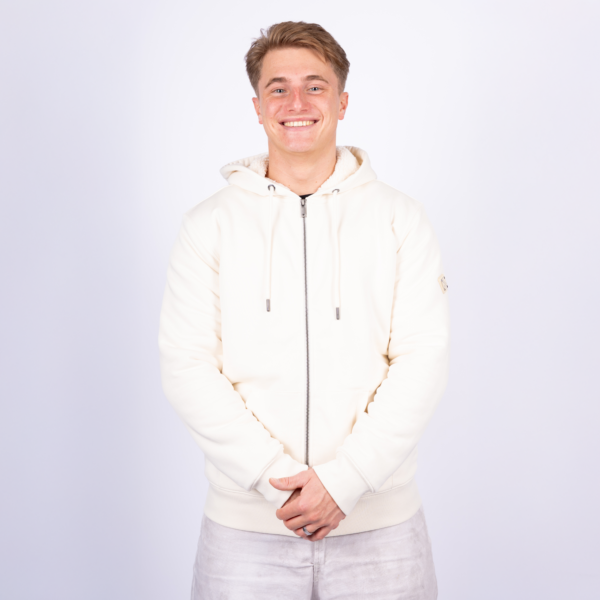 BRACKET Fleece Fed Zip Hoodie White