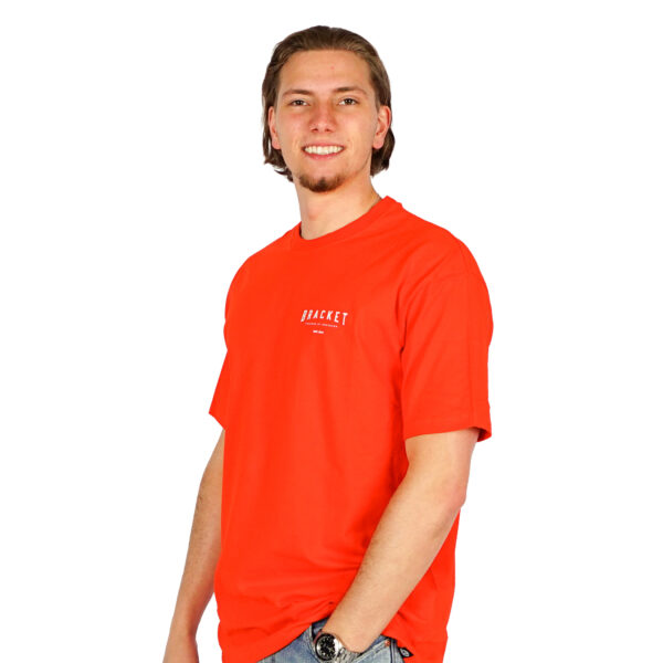 BRACKET Oversized Shirt Curved Logo Fire Orange